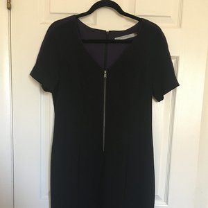 Black Andrew Marc New York Fitted Dress with a Front Zipper